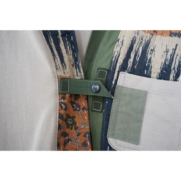 Hamid Holloman Men Patchwork Kimono Cardigan M Casual French Workwear Jacket - Picture 7 of 16